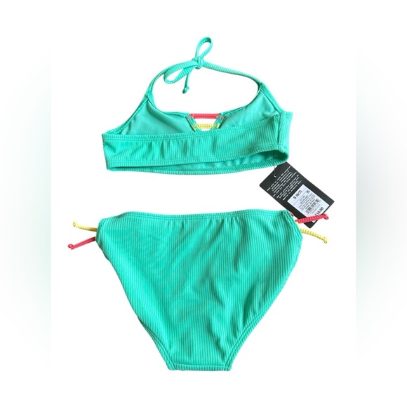 Art Class Girl’s Ribbed Solid Bikini Set - Picture 2 of 3